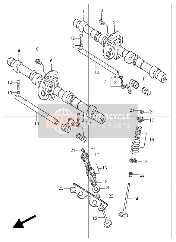 Suzuki GSF1200(N)(S) BANDIT 2002 Arbre à came & Soupape pour un 2002 Suzuki GSF1200(N)(S) BANDIT