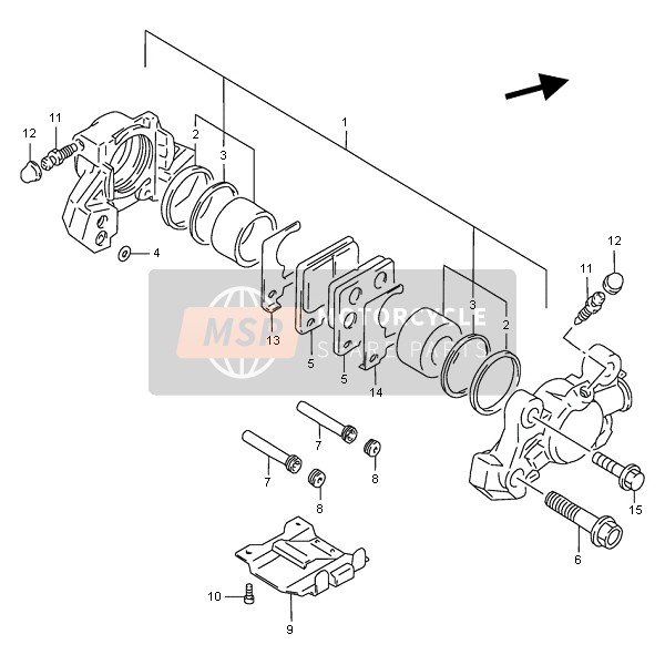 Suzuki RF900R 1995 BREMSSATTEL HINTEN für ein 1995 Suzuki RF900R