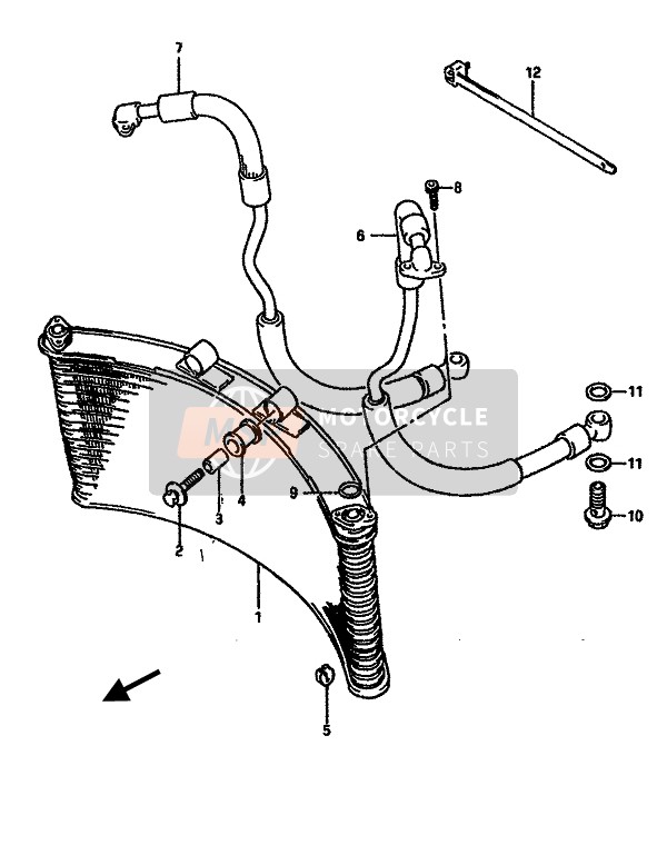 Suzuki GSX-R750 1990 Enfriador de aceite para un 1990 Suzuki GSX-R750