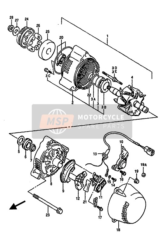 Suzuki GSX-R750 1990 Alternatore per un 1990 Suzuki GSX-R750