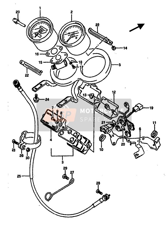 Suzuki GSX-R750 1990 Compteur De Vitesse pour un 1990 Suzuki GSX-R750