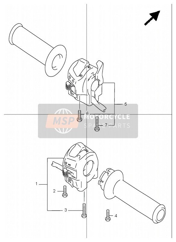 Suzuki GSF1200(N)(S) BANDIT 2002 Interruptor de manija (GSF1200) para un 2002 Suzuki GSF1200(N)(S) BANDIT