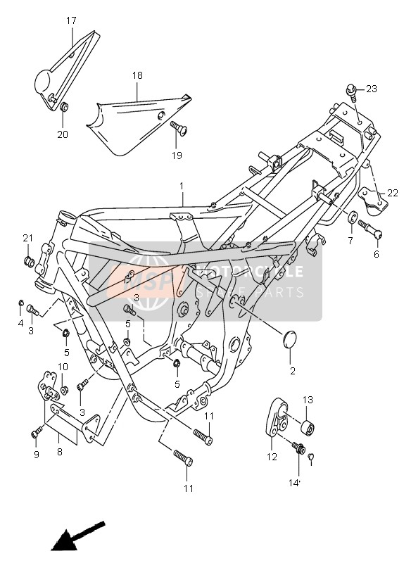 4110032F01YAY, Frame GSF1200, Suzuki, 0