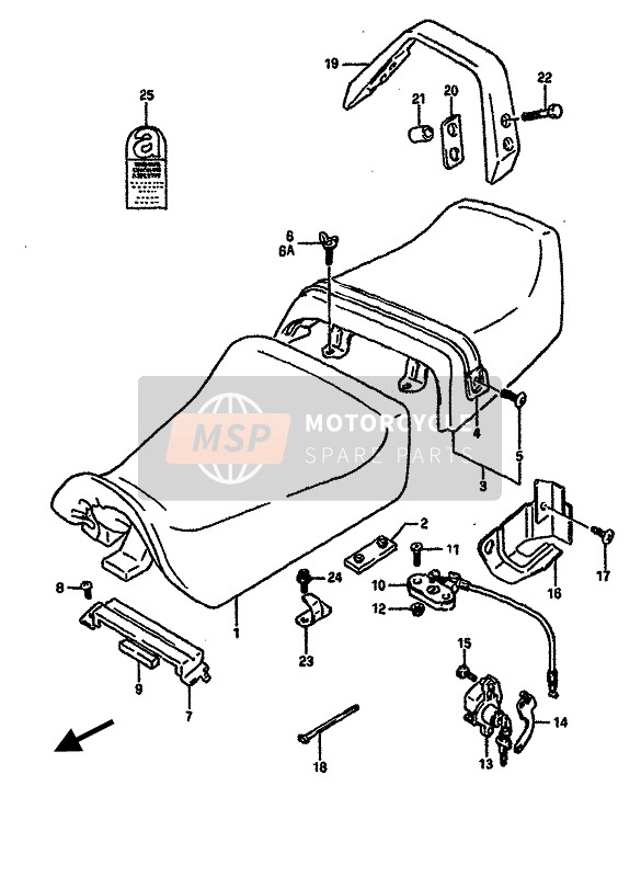 Suzuki GSX-R750 1990 Asiento para un 1990 Suzuki GSX-R750