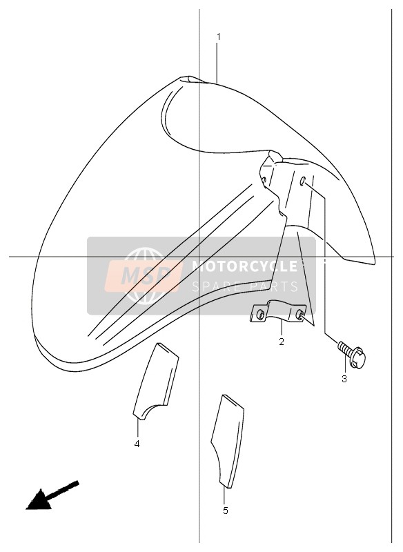 Suzuki GSF1200(N)(S) BANDIT 2002 Garde-boue avant pour un 2002 Suzuki GSF1200(N)(S) BANDIT