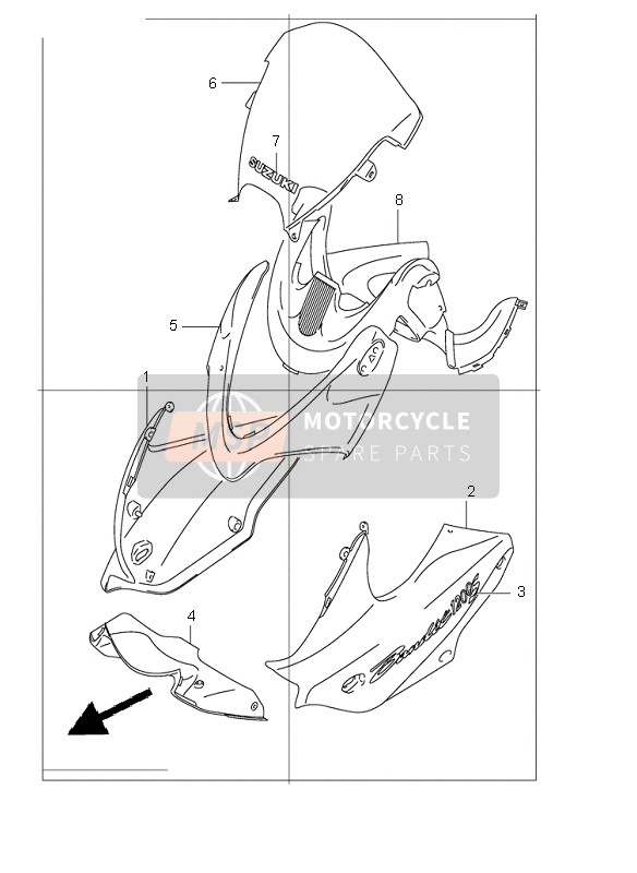 9440132F00YWX, Cowl Assy, Side Rh (Blue), Suzuki, 0