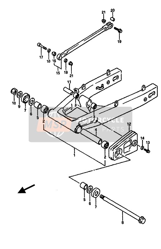 6121140C00, Shaft,Pivot, Suzuki, 0