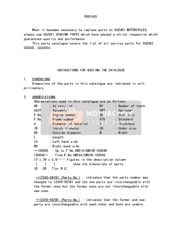 Suzuki GS500E(U) 1990 Preface 1 for a 1990 Suzuki GS500E(U)