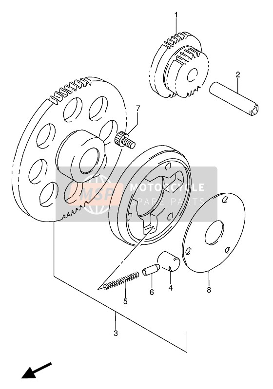 Suzuki GS500E(U) 1990 Starter Clutch for a 1990 Suzuki GS500E(U)