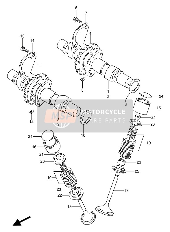 Suzuki GS500E(U) 1990 Camshaft & Valve for a 1990 Suzuki GS500E(U)