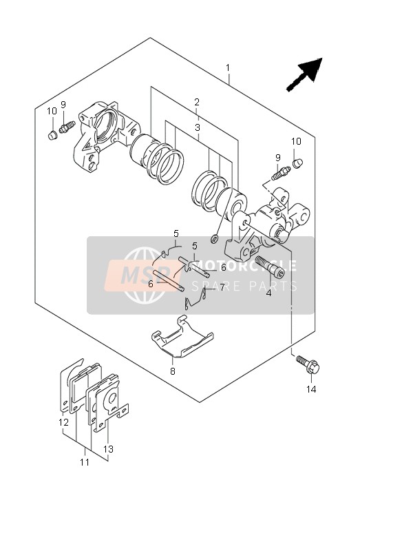 Suzuki GSF1200(N)(S) BANDIT 2002 Rear Caliper for a 2002 Suzuki GSF1200(N)(S) BANDIT