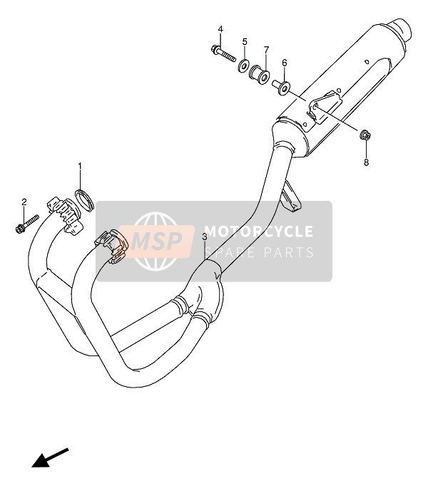 Suzuki GS500E(U) 1990 Muffler for a 1990 Suzuki GS500E(U)