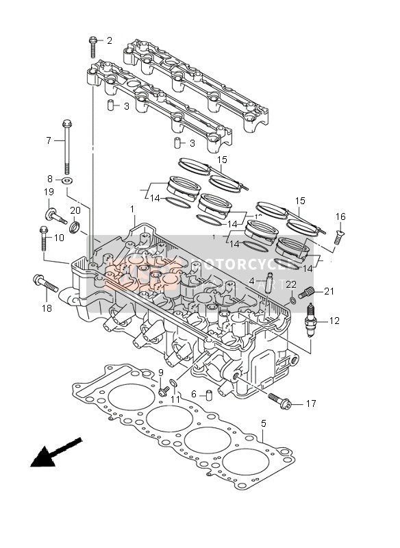 Suzuki GSX-R750 2002 Cylinder Head for a 2002 Suzuki GSX-R750