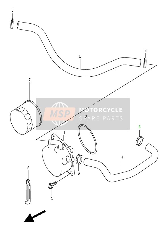 Suzuki GSX-R750 2002 Oil Cooler for a 2002 Suzuki GSX-R750