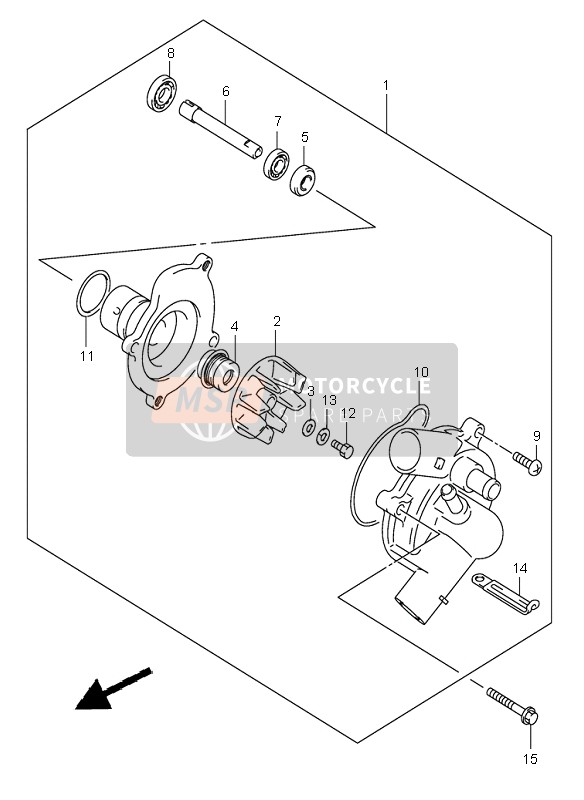 Suzuki GSX-R750 2002 Water Pump for a 2002 Suzuki GSX-R750