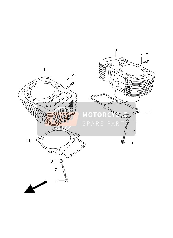 Suzuki VLR1800R (C1800) INTRUDER 2008 Cylinder for a 2008 Suzuki VLR1800R (C1800) INTRUDER