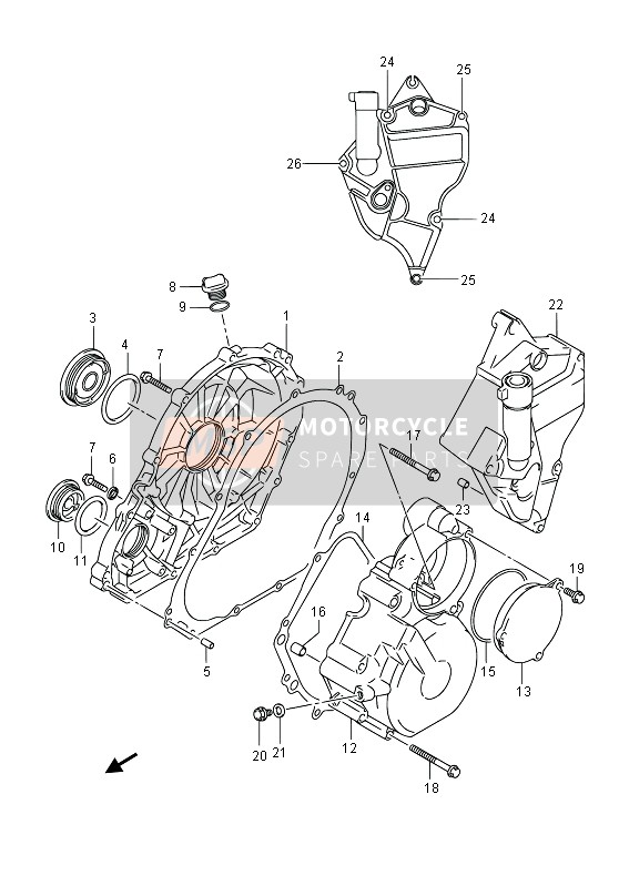 Suzuki GSX-R600 2013 KURBELGEHÄUSEABDECKUNG für ein 2013 Suzuki GSX-R600