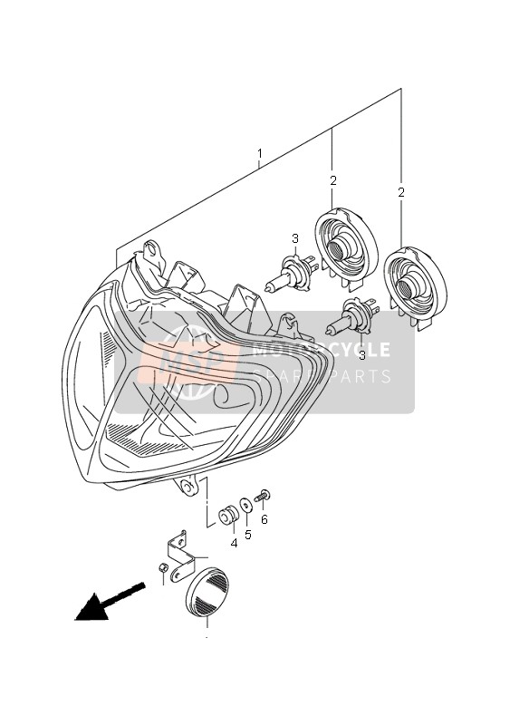 Suzuki GSX-R750 2002 Lampe Frontale (E24) pour un 2002 Suzuki GSX-R750