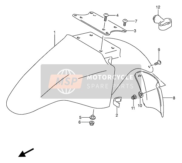 Suzuki GS500E(U) 1990 Front Fender for a 1990 Suzuki GS500E(U)