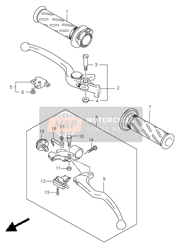 Suzuki GSX-R750 2002 Handle Lever for a 2002 Suzuki GSX-R750