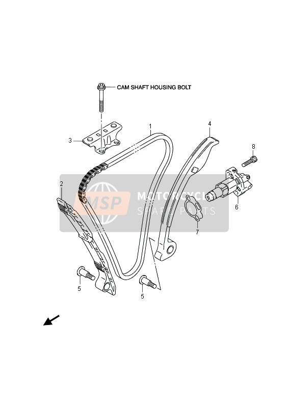 Suzuki GSX-R600 2013 Catena a camme per un 2013 Suzuki GSX-R600