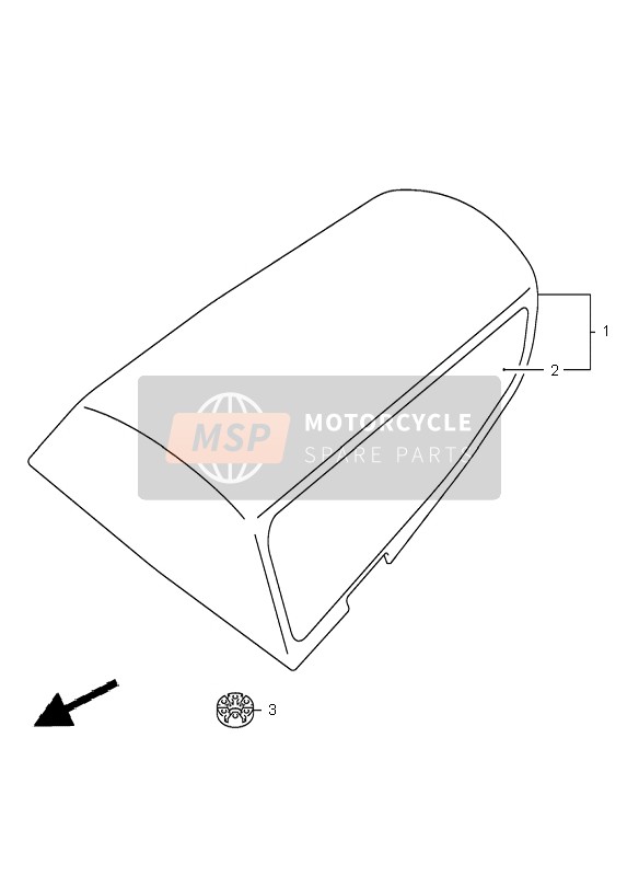 4550035F40Y7M, Box Assy, Seat Tail (Red), Suzuki, 0