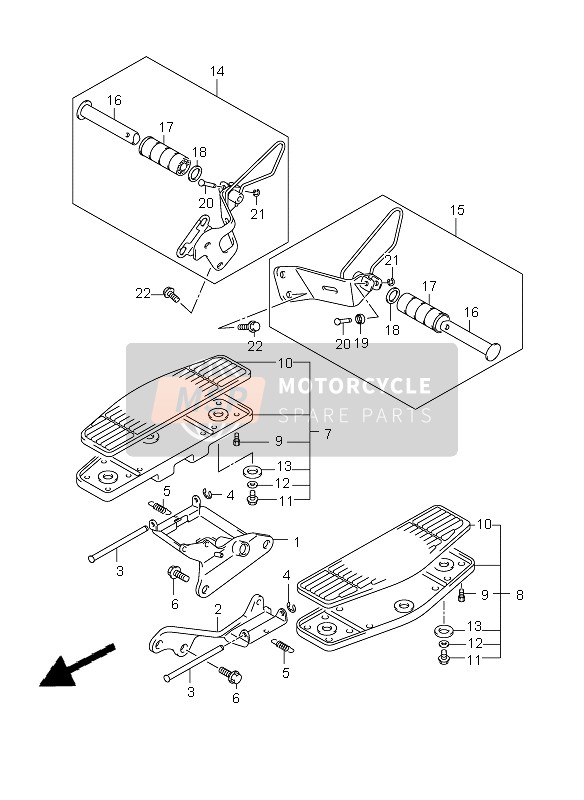 4351022H01, Bracket, Front Footrest  Rh, Suzuki, 0