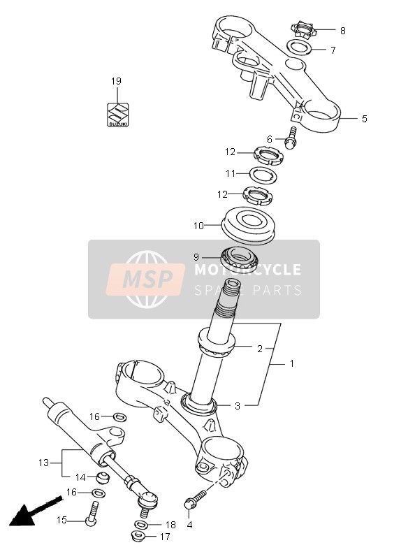 Suzuki GSX-R750 2002 Steering Stem (P37) for a 2002 Suzuki GSX-R750