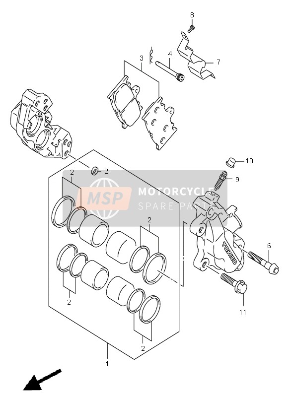 Suzuki GSX-R750 2002 BREMSSATTEL VORNE für ein 2002 Suzuki GSX-R750