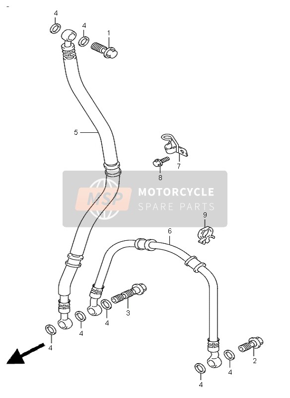 Suzuki GSX-R750 2002 Front Brake Hose for a 2002 Suzuki GSX-R750