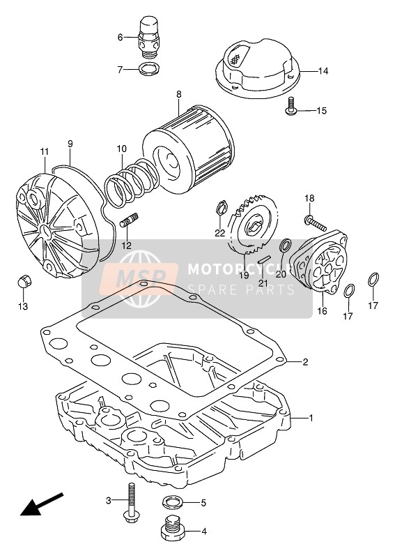 Suzuki GS500E(U) 1991 Filtre à l'huile & La pompe à huile pour un 1991 Suzuki GS500E(U)