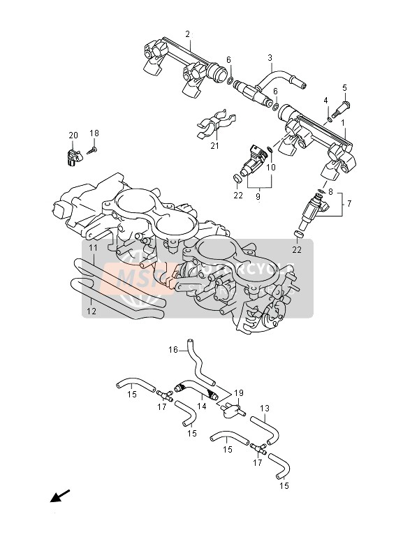 Suzuki GSX-R600 2013 Throttle Body Hose & Joint (GSX-R600UE) for a 2013 Suzuki GSX-R600