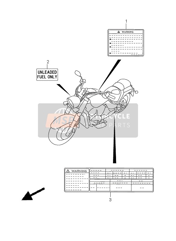 Suzuki VLR1800R (C1800) INTRUDER 2008 Label for a 2008 Suzuki VLR1800R (C1800) INTRUDER