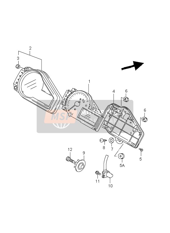 3412040F40, Speed & Tachometer Assy  (Mile), Suzuki, 0