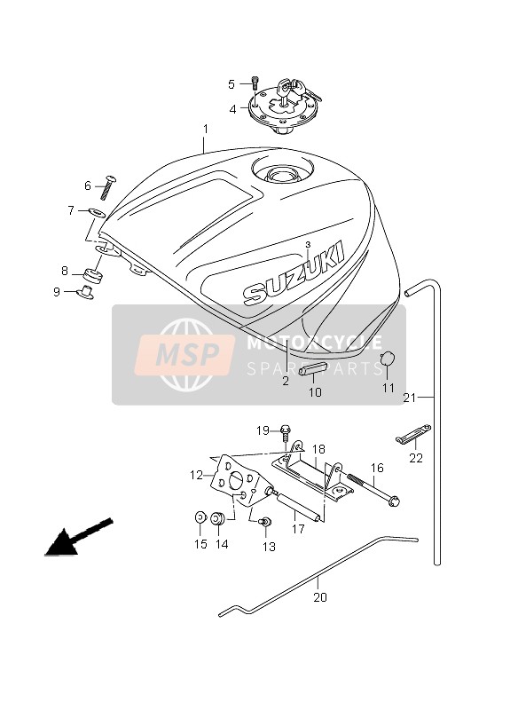 Suzuki GSX-R1000 2002 Réservoir d'essence pour un 2002 Suzuki GSX-R1000