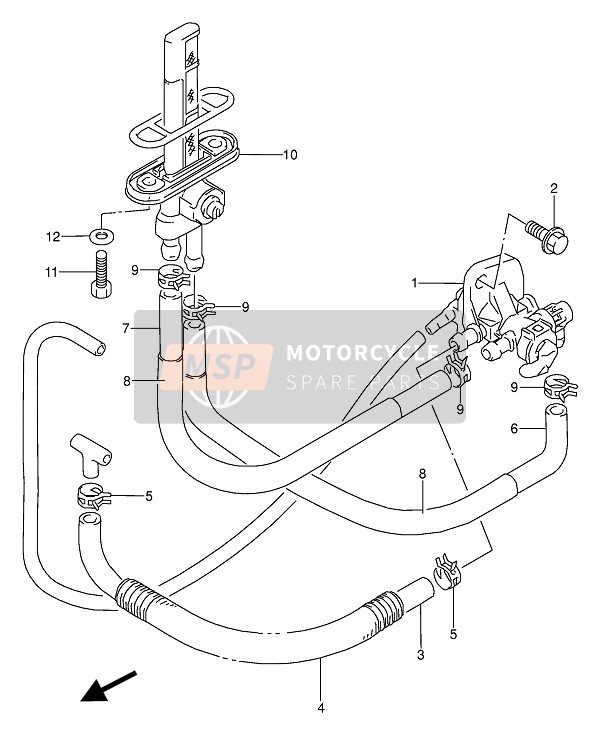 Suzuki GS500E(U) 1991 Grifo de combustible para un 1991 Suzuki GS500E(U)