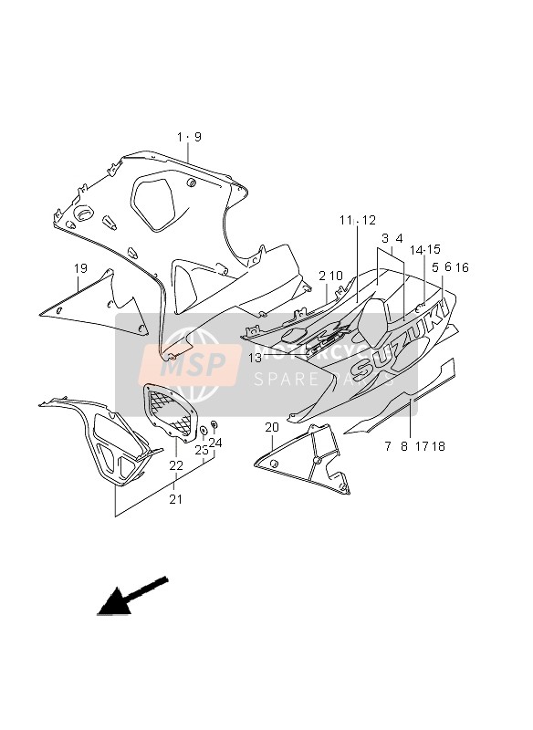 6818540F50K8T, Tape Set, Upper Rh, Suzuki, 0