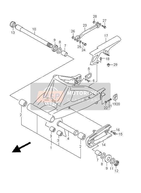 Suzuki GSX-R1000 2002 Rear Swing Arm for a 2002 Suzuki GSX-R1000