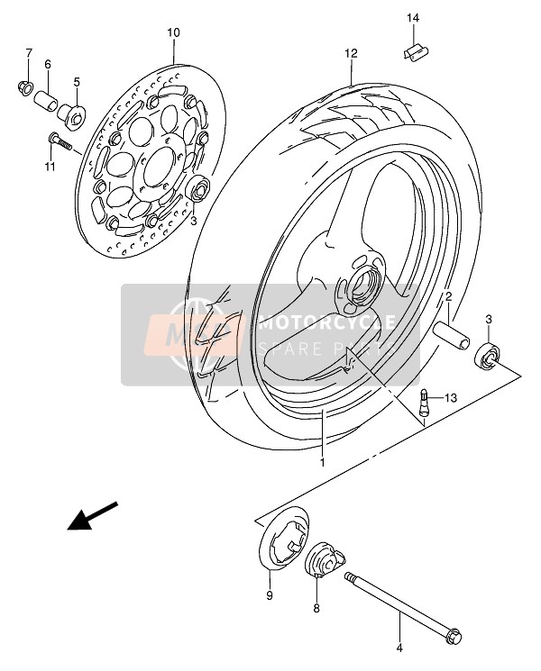 Suzuki GS500E(U) 1991 Front Wheel for a 1991 Suzuki GS500E(U)