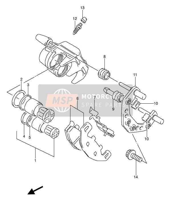 Suzuki GS500E(U) 1991 Front Caliper for a 1991 Suzuki GS500E(U)