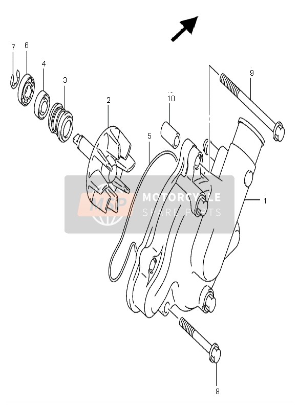 Suzuki DL1000 V-STROM 2003 Pompe à eau pour un 2003 Suzuki DL1000 V-STROM