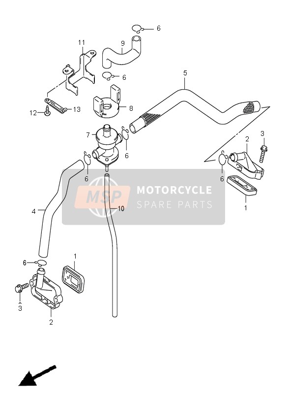 Suzuki DL1000 V-STROM 2003 SEKUNDÄRLUFT für ein 2003 Suzuki DL1000 V-STROM