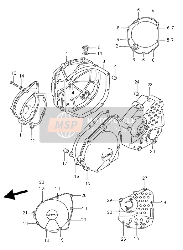 Suzuki GSF600S BANDIT 1997 Crankcase Cover for a 1997 Suzuki GSF600S BANDIT