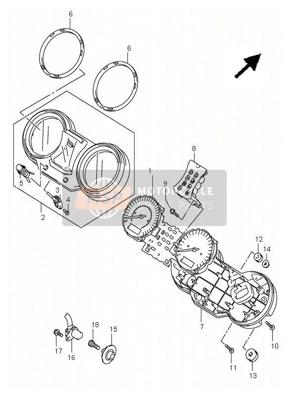 Suzuki DL1000 V-STROM 2003 TACHOMETER für ein 2003 Suzuki DL1000 V-STROM