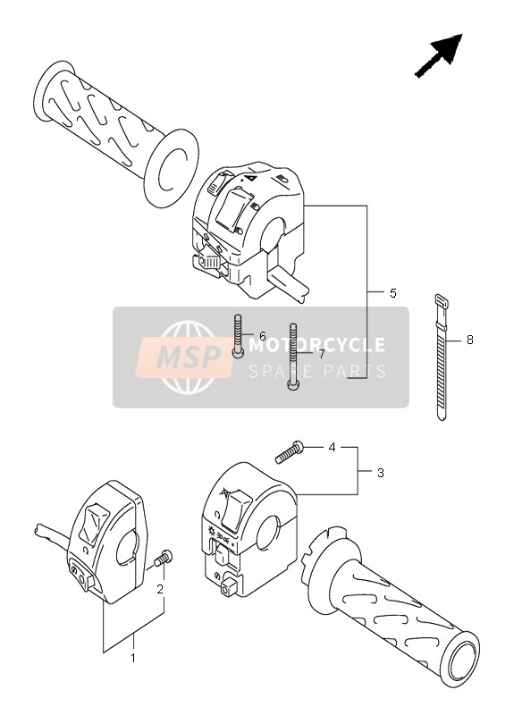 Suzuki DL1000 V-STROM 2003 Interruptor de manija para un 2003 Suzuki DL1000 V-STROM