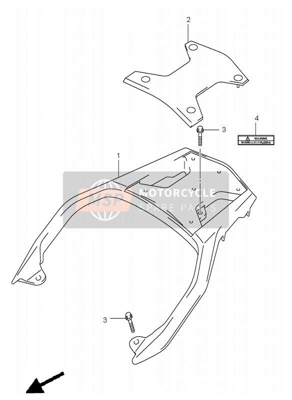 4631106G00YD8, Porte Bagages Gris, Suzuki, 2