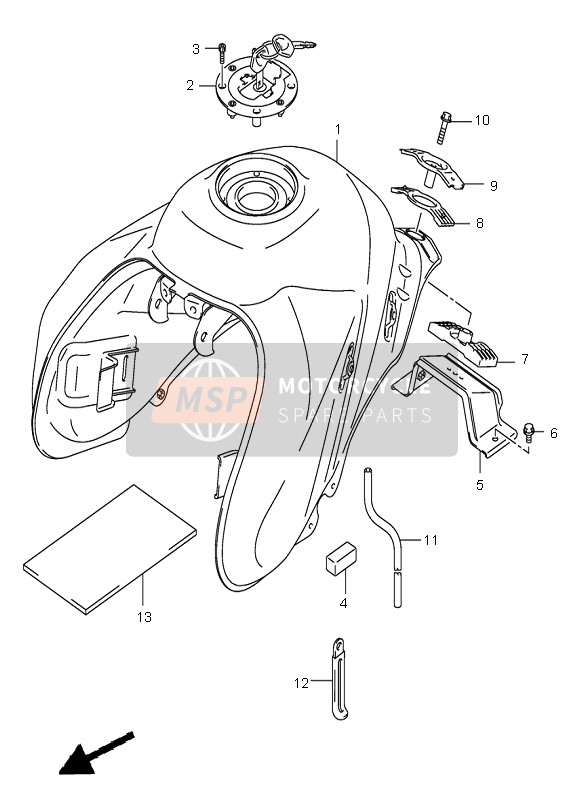 4411006G10YU9, Tank, Fuel (Yellow), Suzuki, 0