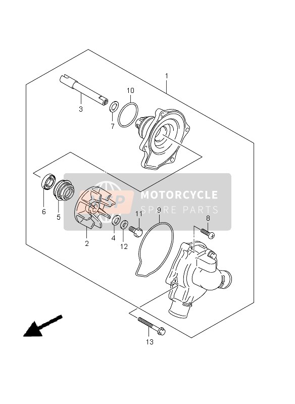 Suzuki GSF650(N)(S)(NA)(SA) BANDIT 2009 WASSERPUMPE für ein 2009 Suzuki GSF650(N)(S)(NA)(SA) BANDIT