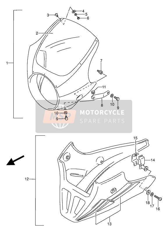 Suzuki GS500E(U) 1992 Cowling (Optional) for a 1992 Suzuki GS500E(U)