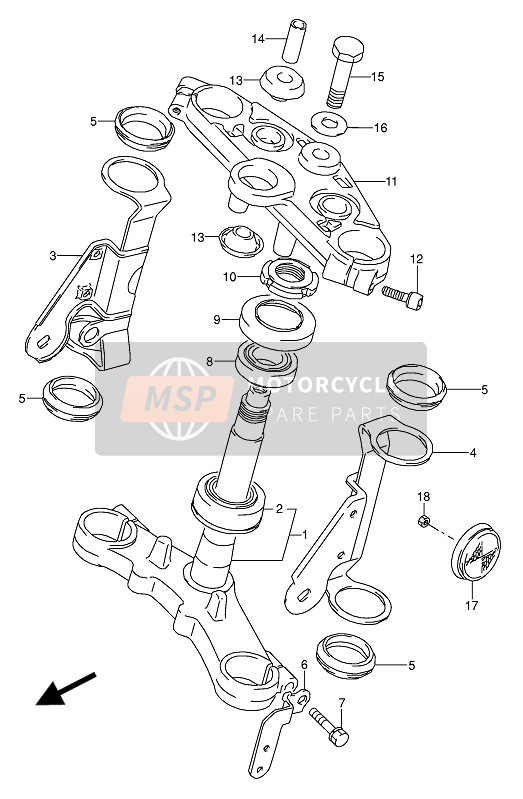 Suzuki GS500E(U) 1992 Steering Stem for a 1992 Suzuki GS500E(U)